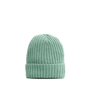 LIGHT GREEN RIBBED BEANIE