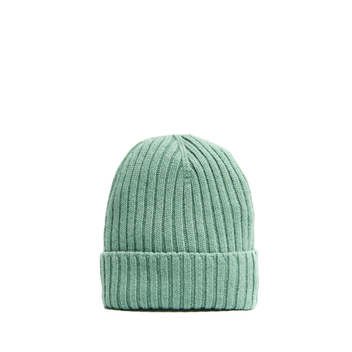 LIGHT GREEN RIBBED BEANIE