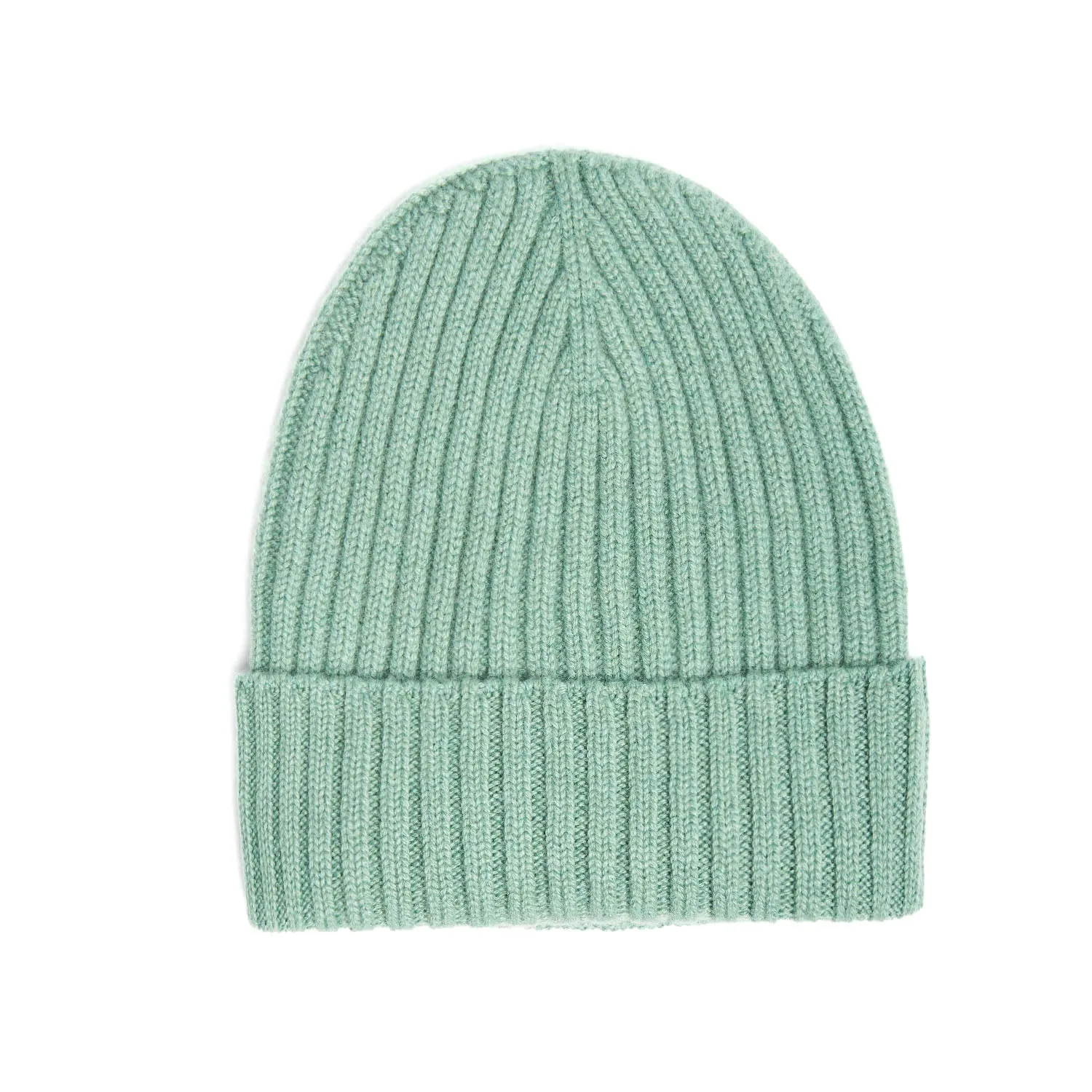 LIGHT GREEN RIBBED BEANIE