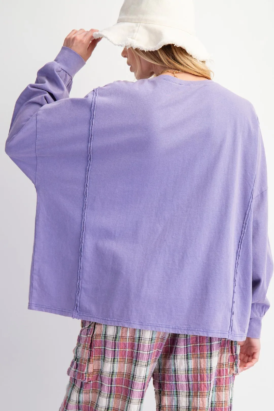 Lilac Heart Patch Mineral Washed Pullover