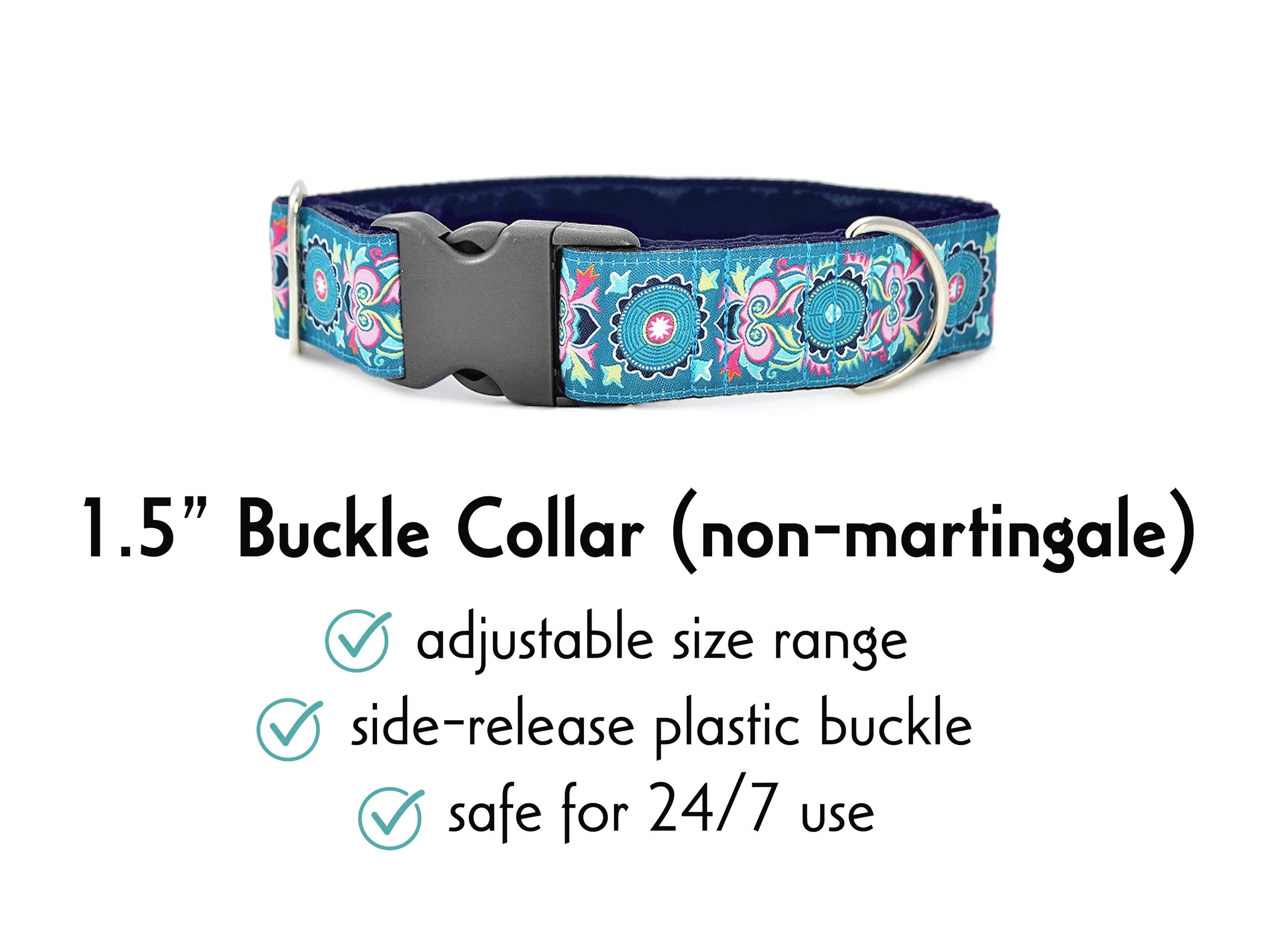 Medallion - Martingale or Buckle Dog Collar - 1.5" Width