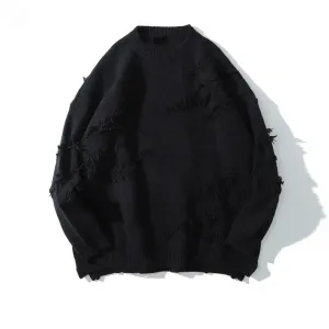 Men loose ripped stretched sweater cardigan yeezy style oversized sweater