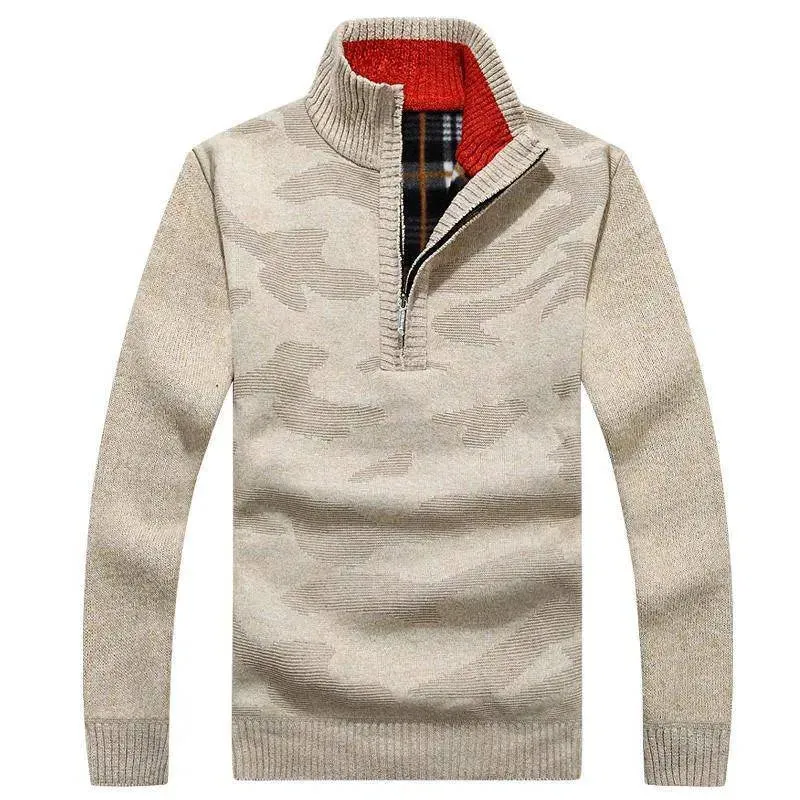 Men's Casual Pullover Half-zip Sweater
