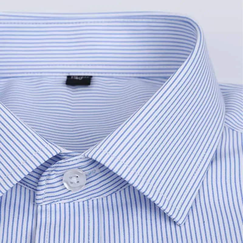 Men's Shirt Long Sleeve Pinstripe Large Size Shirt