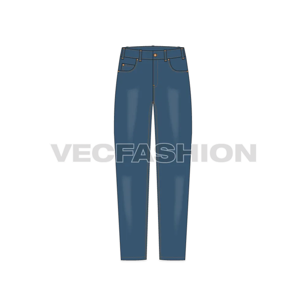 Mens Straight Cut Denim Jeans
