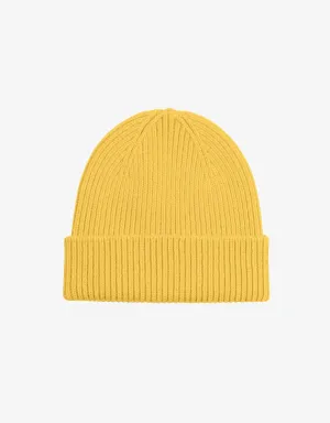 Merino Wool Beanie - Lemon Yellow