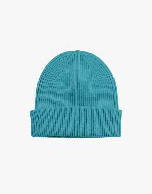 Merino Wool Beanie - Teal Blue