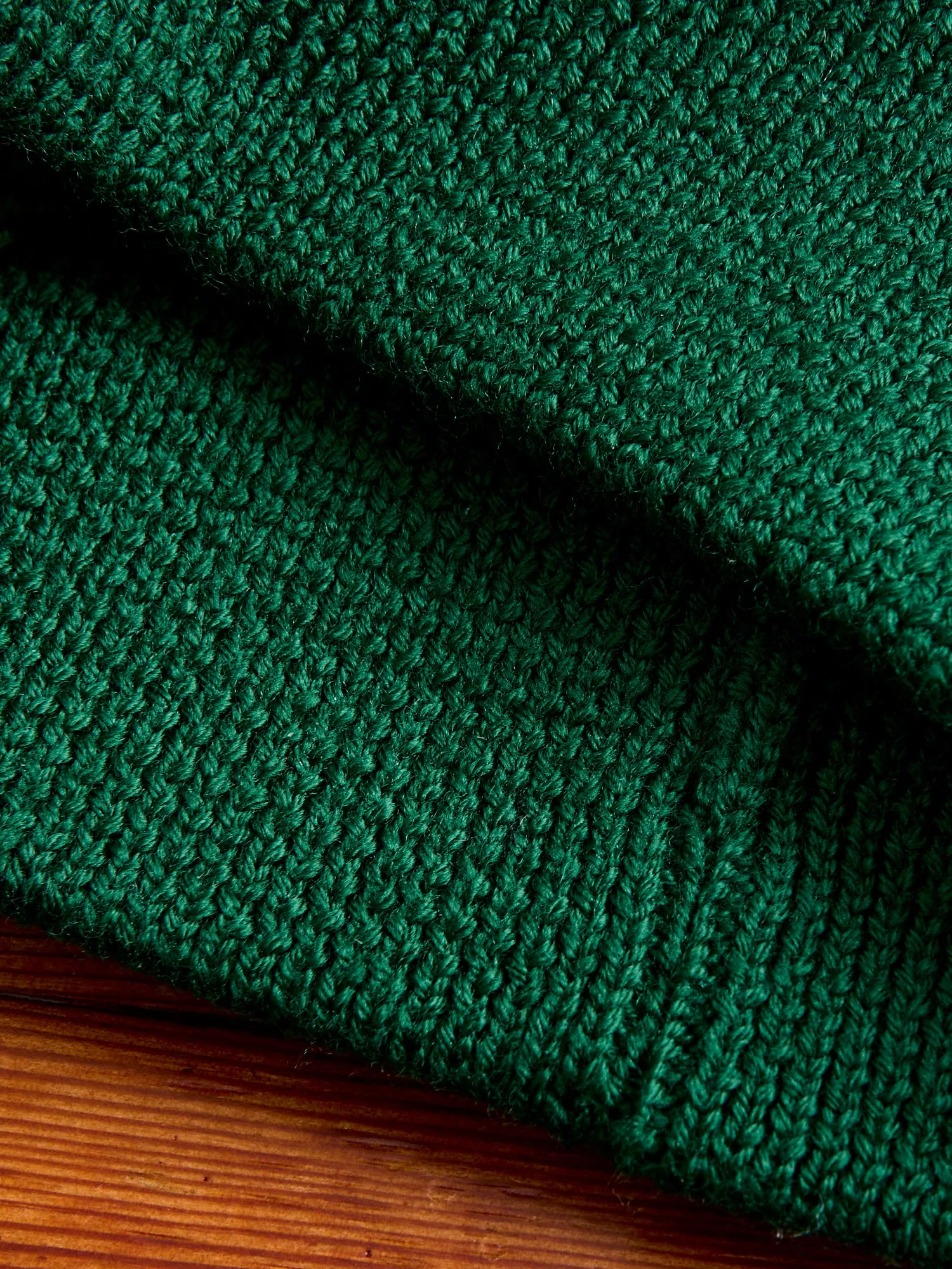 Merino Wool Ribbed Beanie in Moss