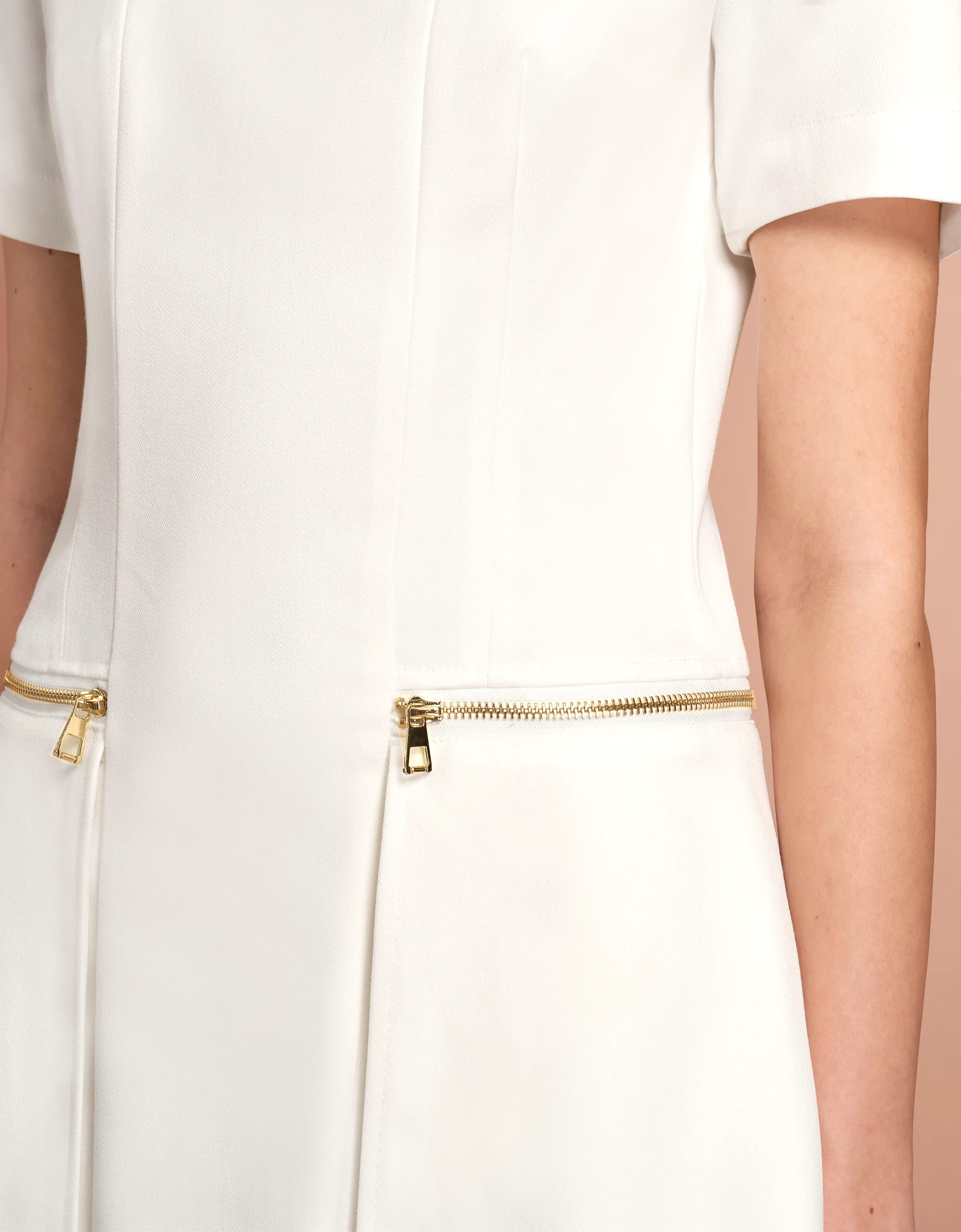 Metallic Zip Pocket Dress