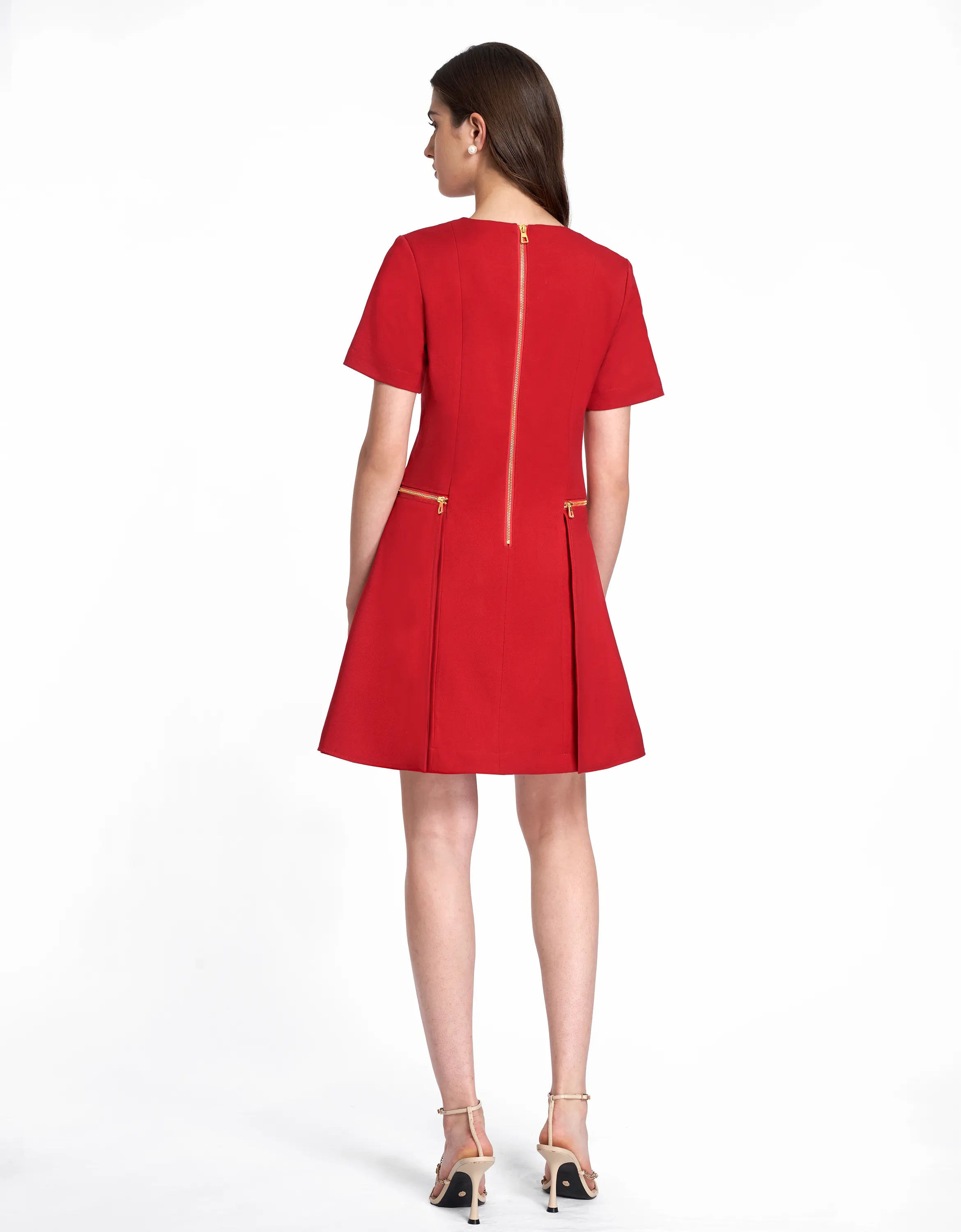 Metallic Zip Pocket Dress