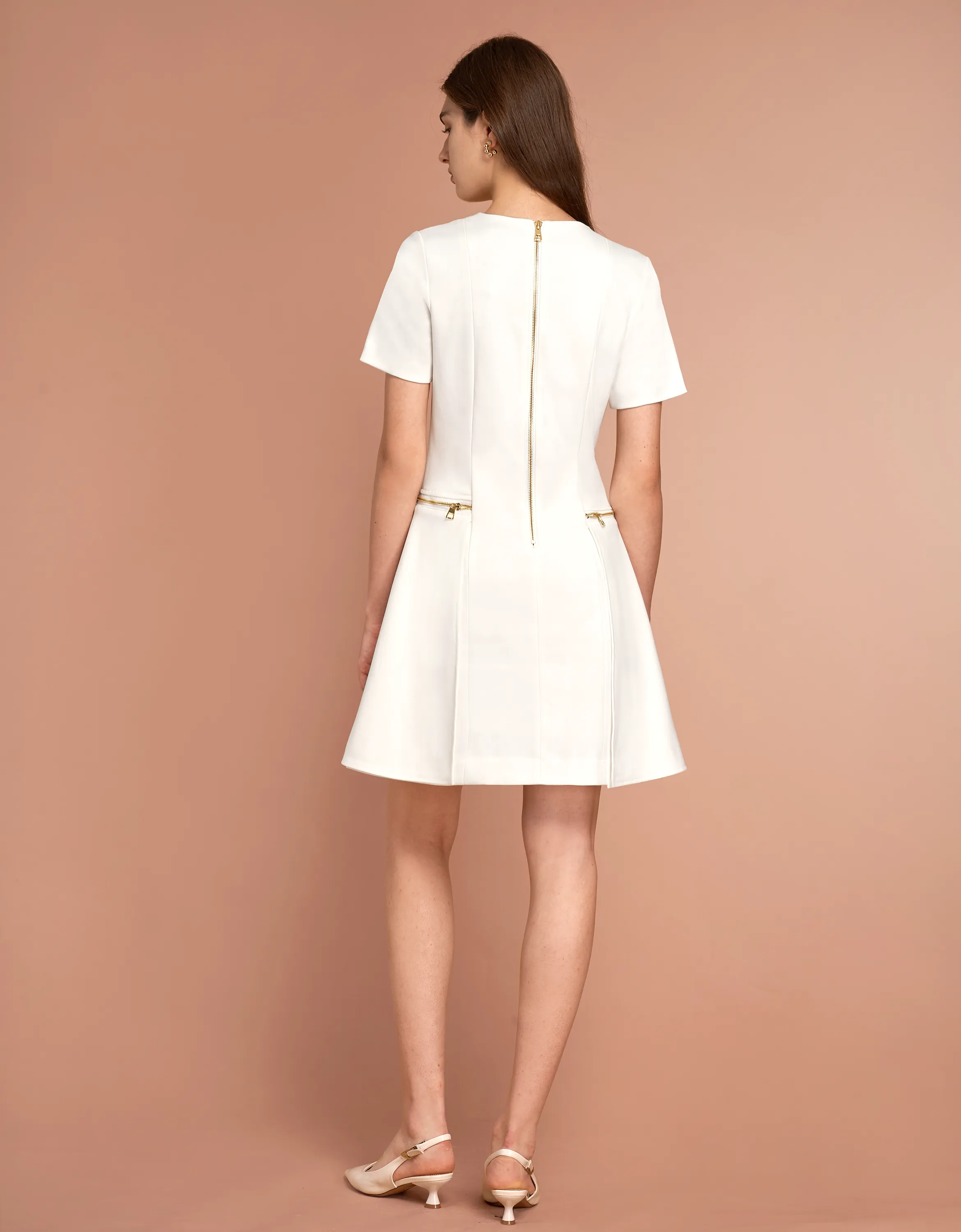 Metallic Zip Pocket Dress