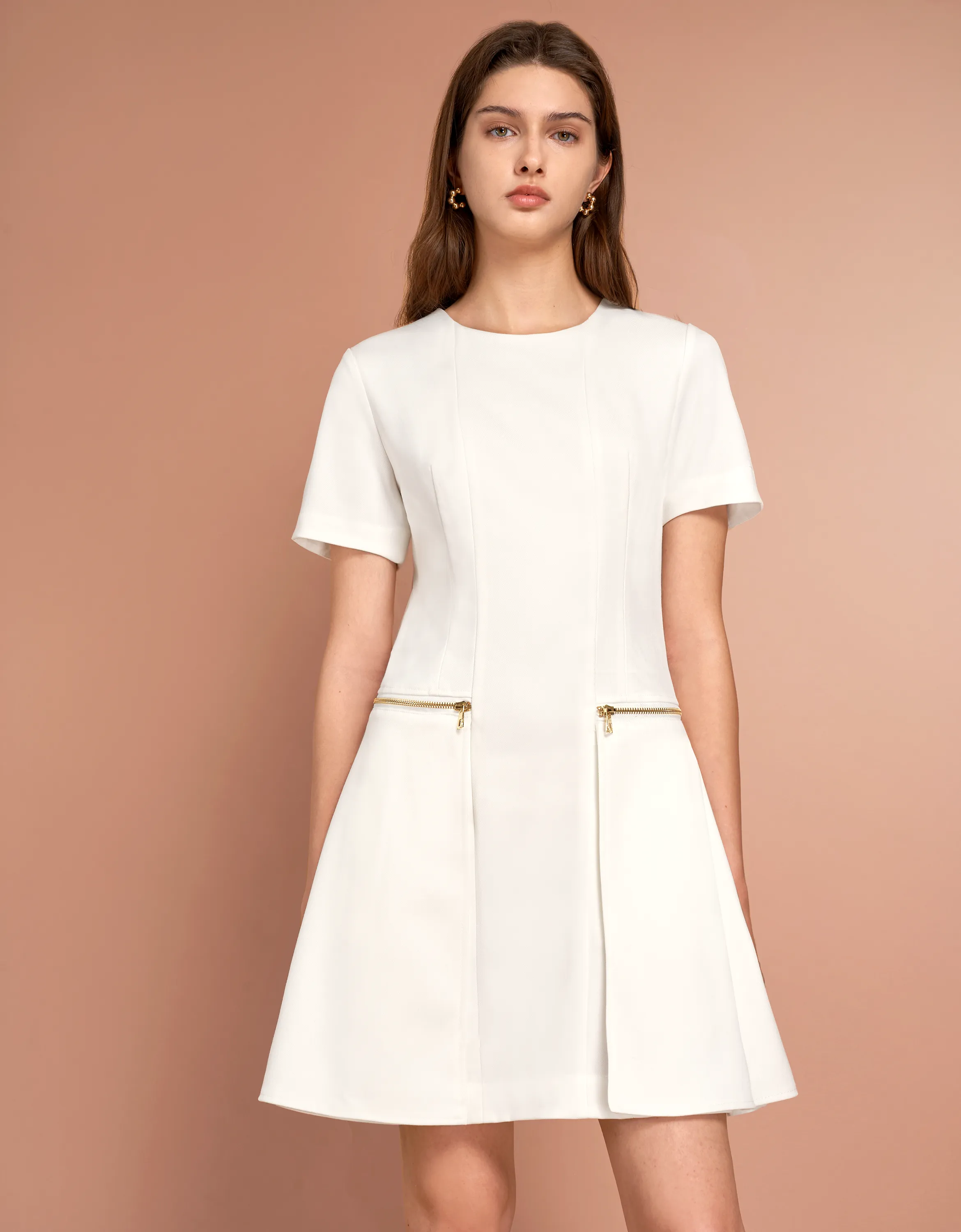 Metallic Zip Pocket Dress