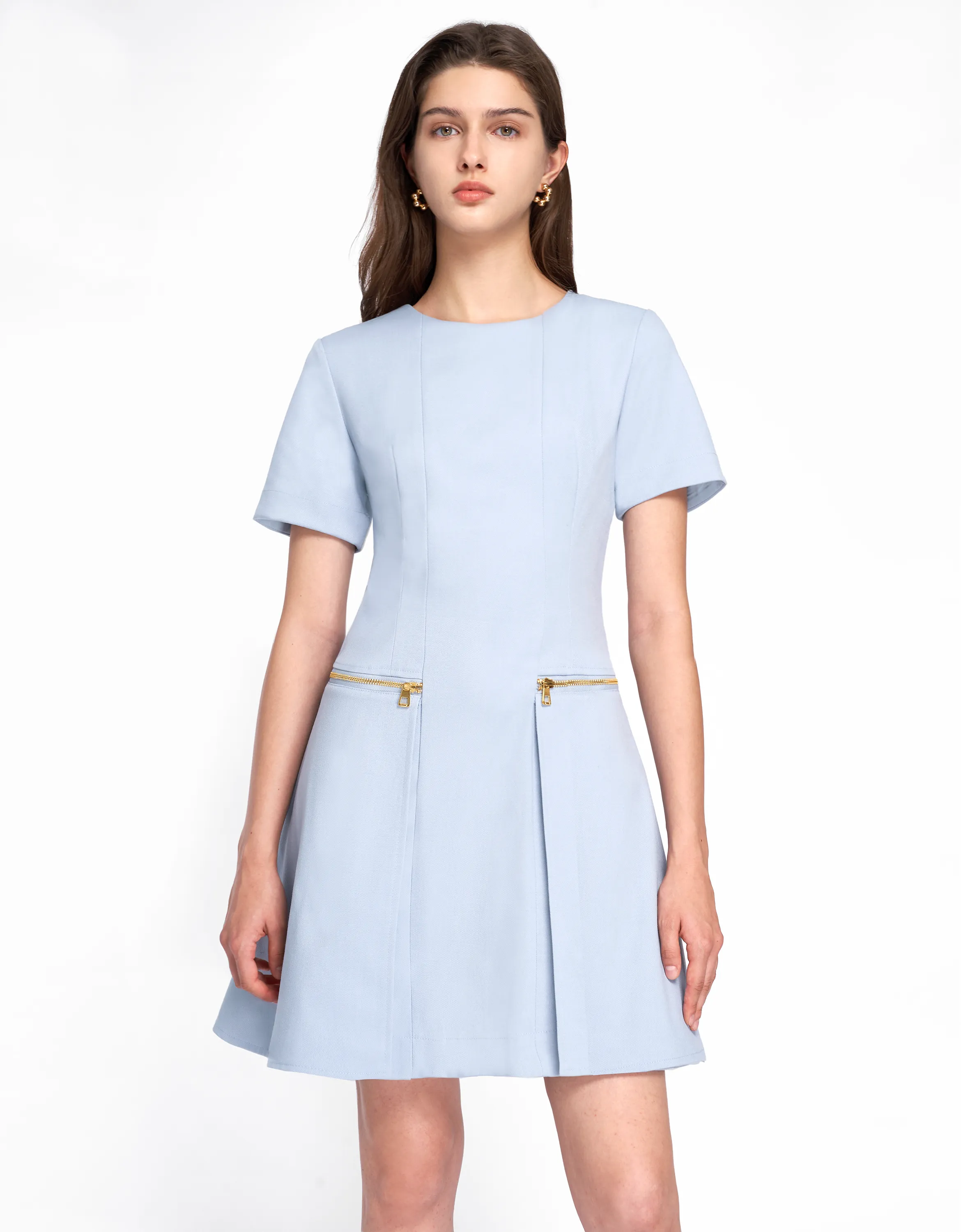 Metallic Zip Pocket Dress