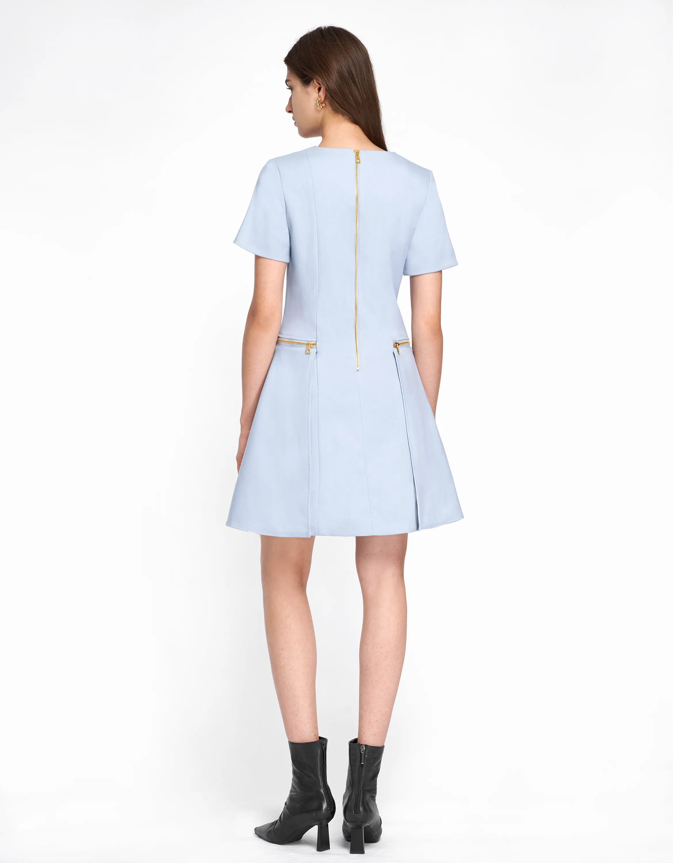 Metallic Zip Pocket Dress