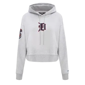 MLB DETROIT TIGERS CLASSIC WOMEN'S CROPPED PO HOODIE (HEATHER GREY)