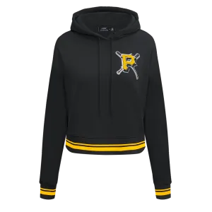 MLB PITTSBURGH PIRATES MASHUP WOMEN'S RIB CROPPED PO HOODIE (BLACK/YELLOW)