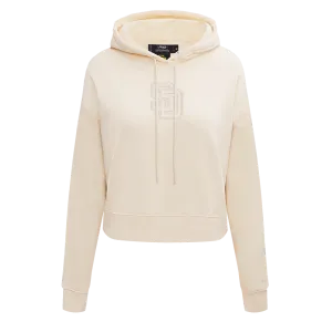 MLB SAN DIEGO PADRES NEUTRAL WOMEN'S CROPPED PO HOODIE (EGGSHELL)