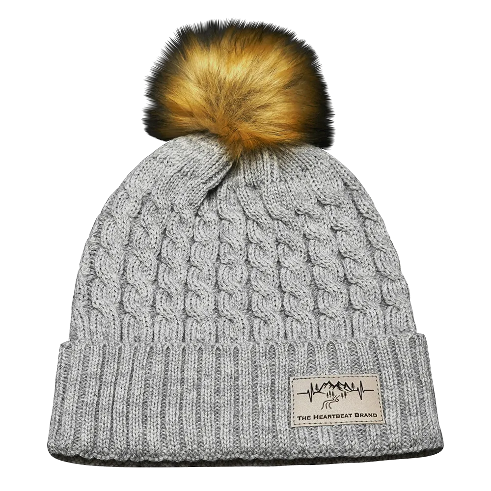 Mountains Beanie | Pom | Gray