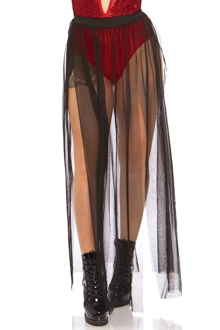 Multi Slit Black Skirt