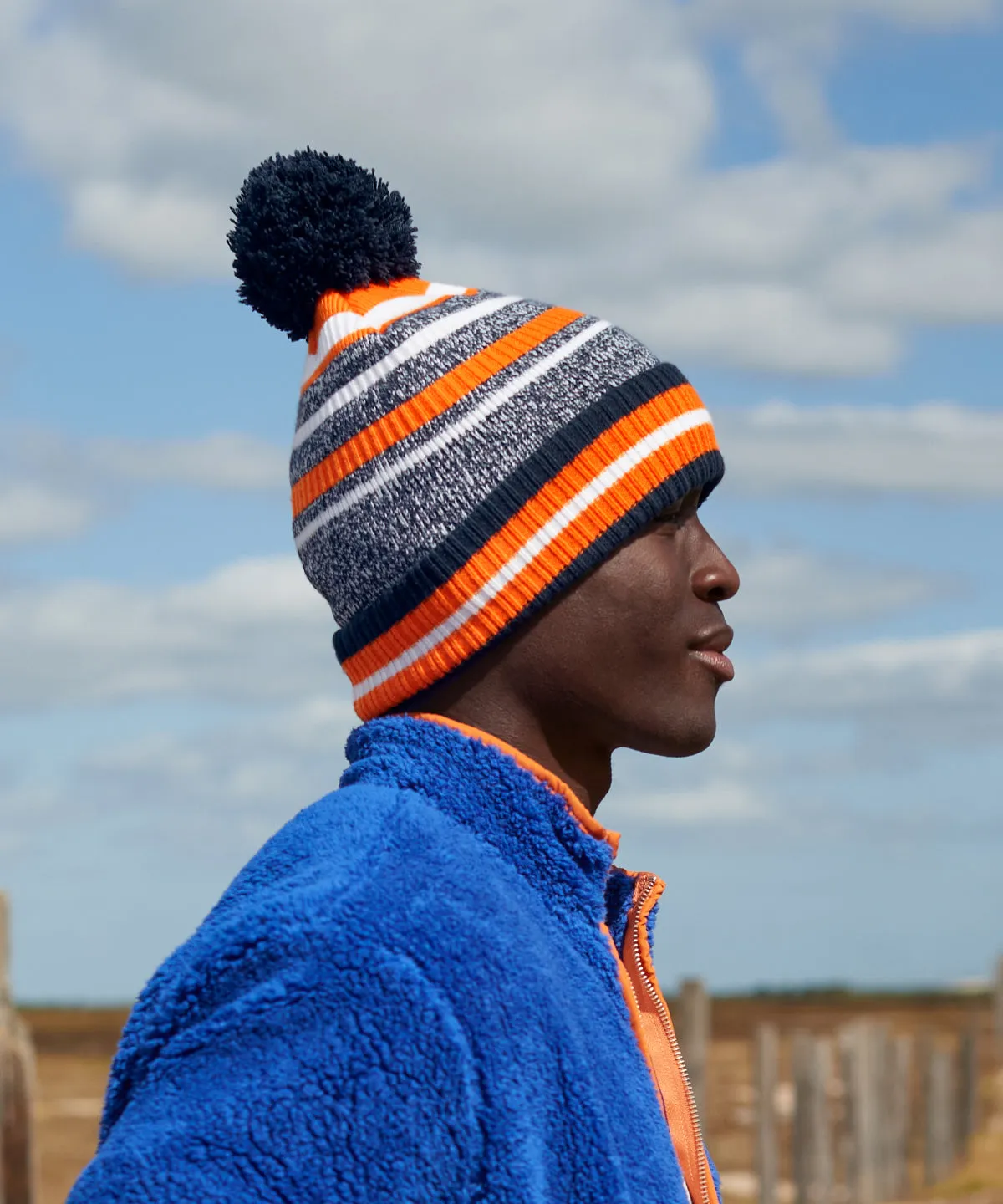 Multi-sport fan beanie | French Navy/Orange/White