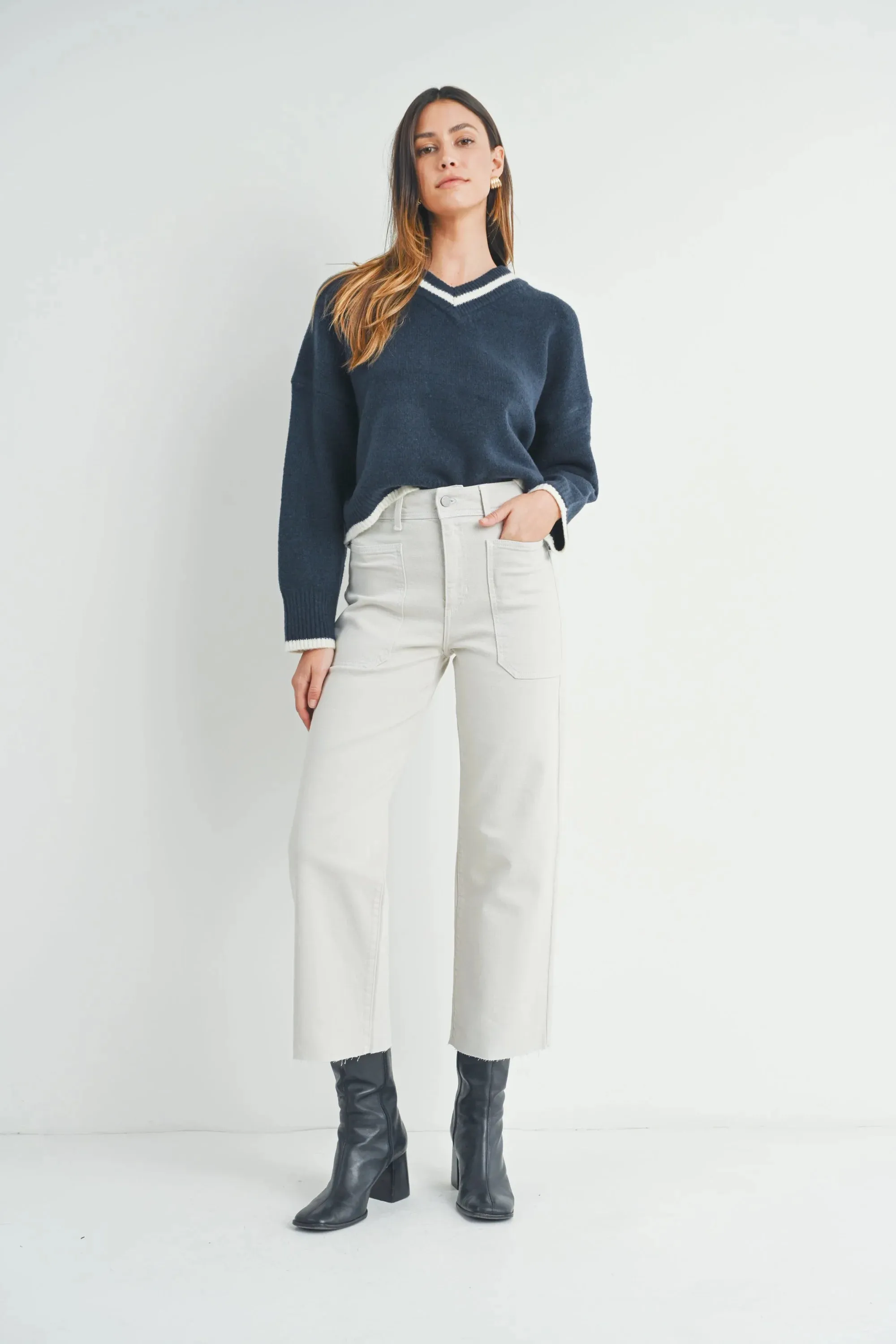 NAUTICAL WIDE LEG DENIM JEANS