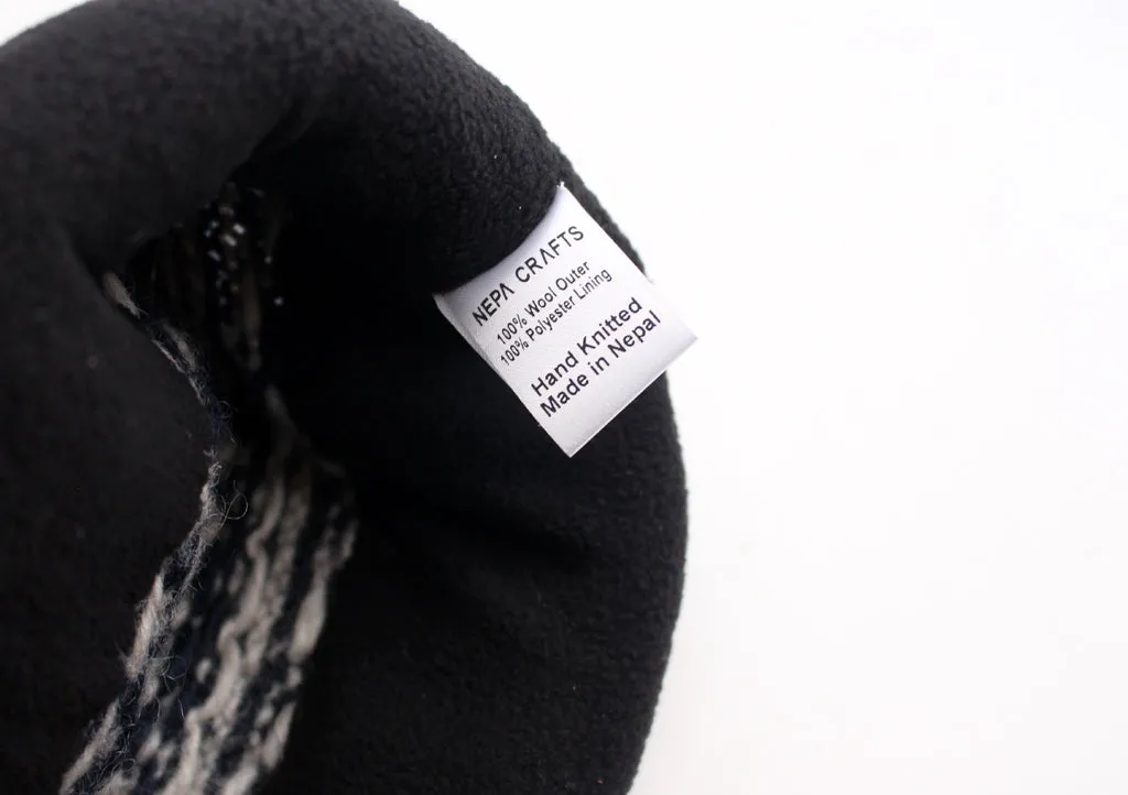 Navy Blue and White Mix Winter Woolen Beanie