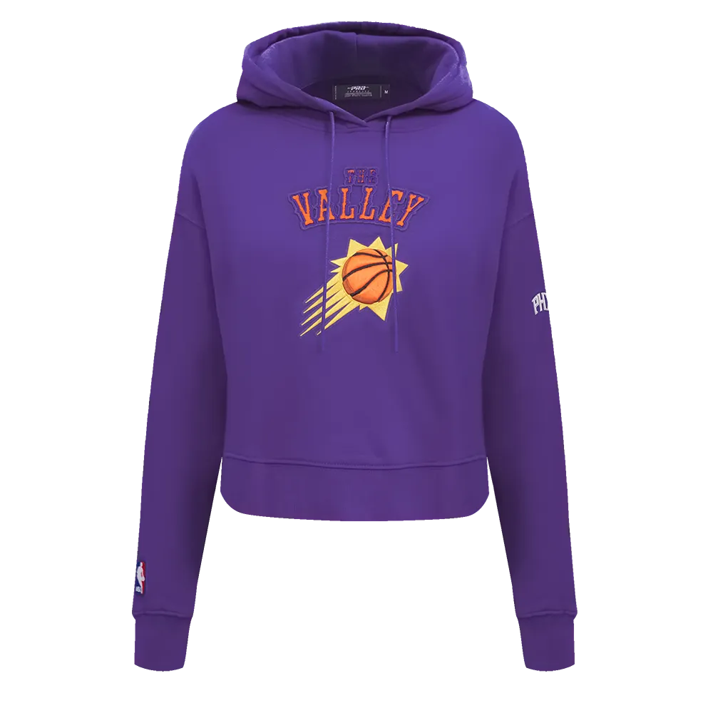 NBA PHOENIX SUNS CITY EDITION 24-25 WOMEN'S FLC CROPPED PO HOODIE (PURPLE)