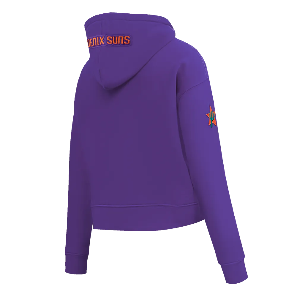 NBA PHOENIX SUNS CITY EDITION 24-25 WOMEN'S FLC CROPPED PO HOODIE (PURPLE)
