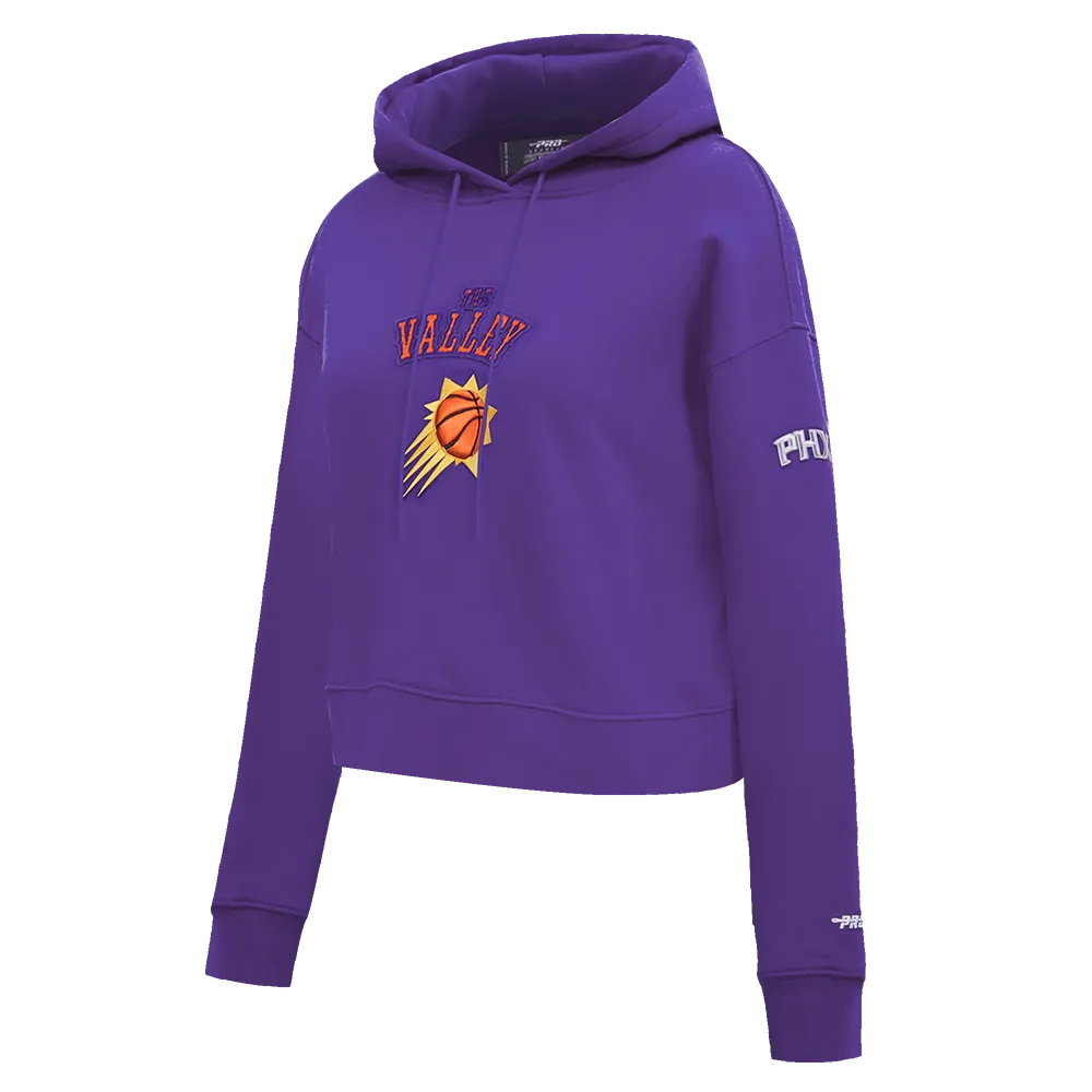 NBA PHOENIX SUNS CITY EDITION 24-25 WOMEN'S FLC CROPPED PO HOODIE (PURPLE)