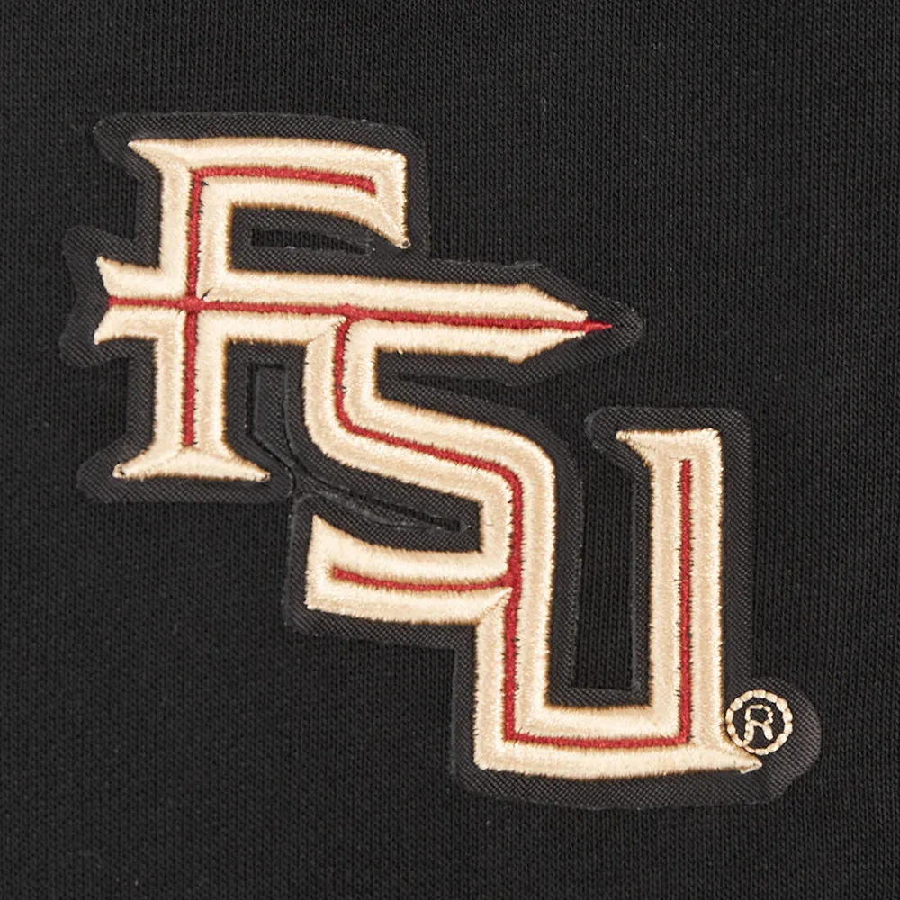 NCAA FLORIDA STATE UNIVERSITY CLASSIC WOMEN'S RIB FLC CROPPED PO HOODIE (BLACK)