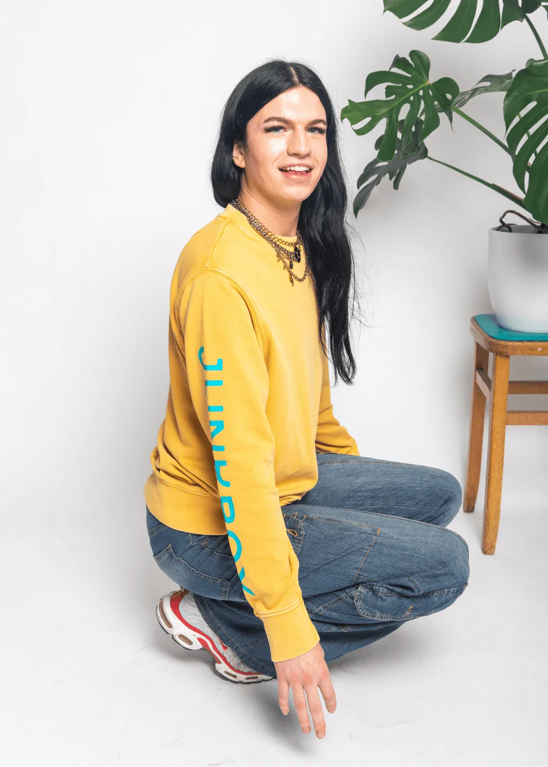 New Wave Garment Dyed Organic Sweatshirt in Mustard