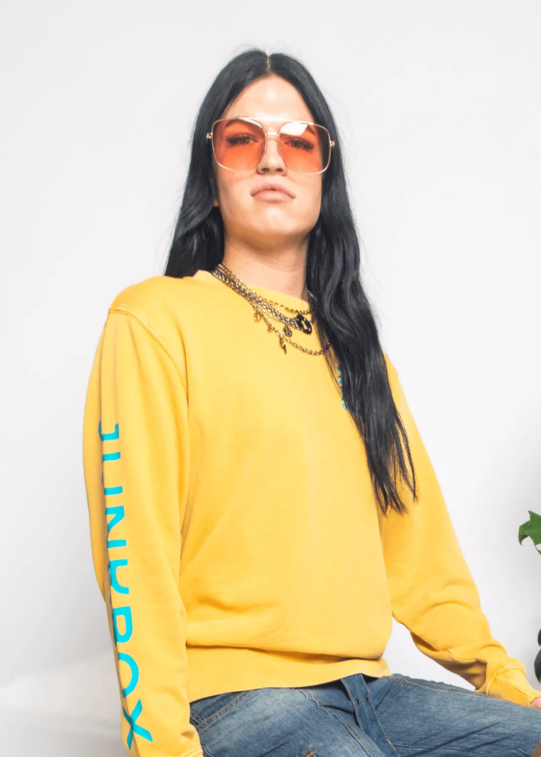New Wave Garment Dyed Organic Sweatshirt in Mustard