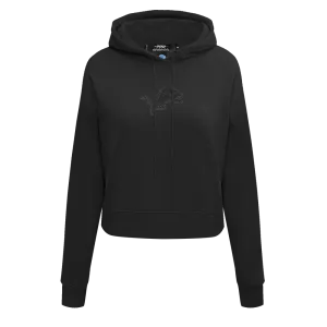 NFL DETROIT LIONS NEUTRAL WOMEN'S CROPPED PO HOODIE (BLACK)