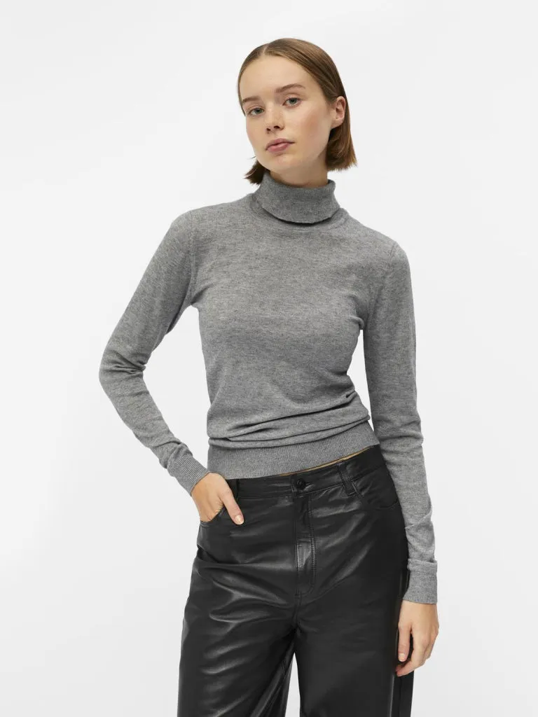 OBJTHESS L/S ROLLNECK KNIT PULLOVER NOOS