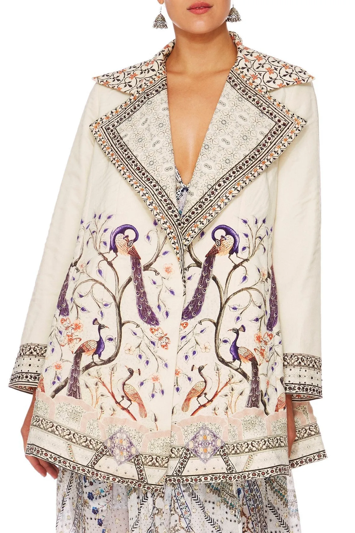 OPEN COAT WITH WIDE COLLAR MAMA BAKSHI