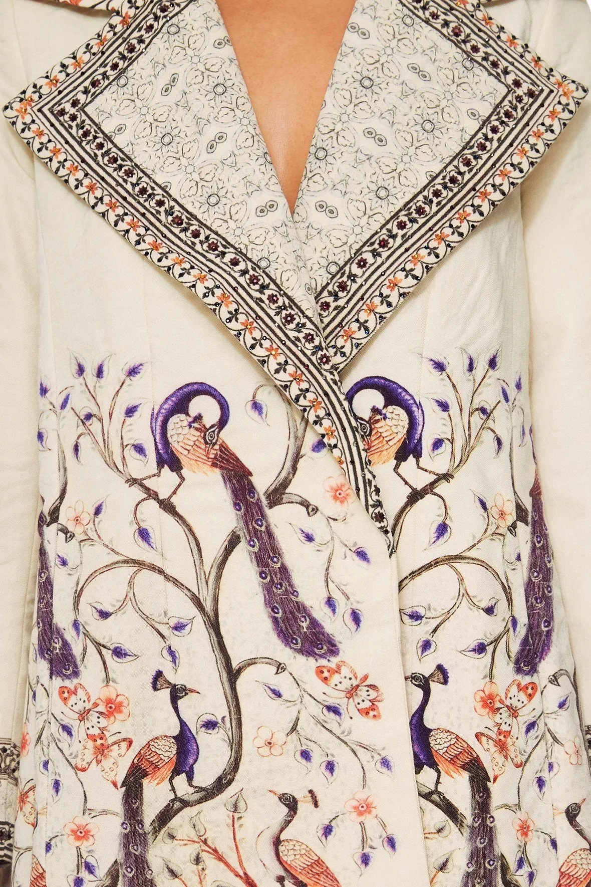 OPEN COAT WITH WIDE COLLAR MAMA BAKSHI