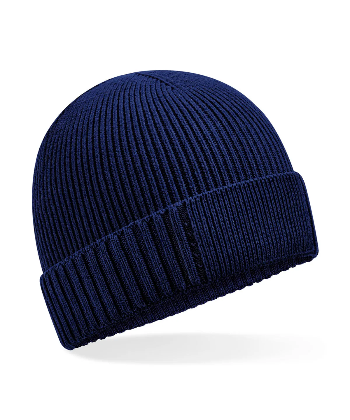 Organic cotton engineered patch beanie | Oxford Navy