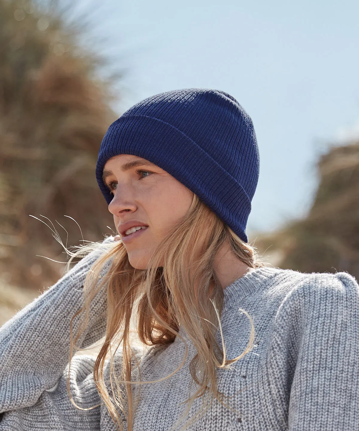 Organic cotton fine knit beanie | Black