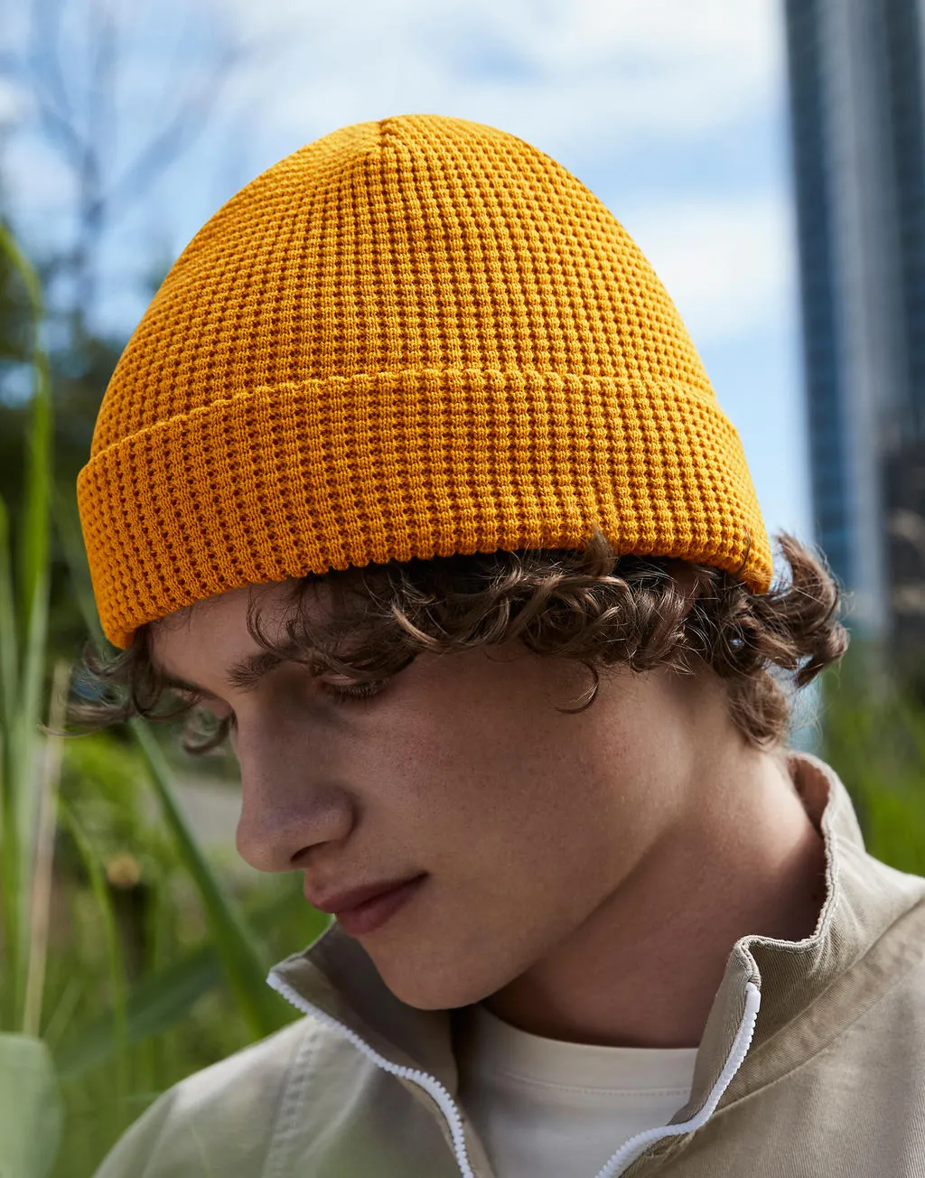 Organic Cotton Waffle Beanie - 95269