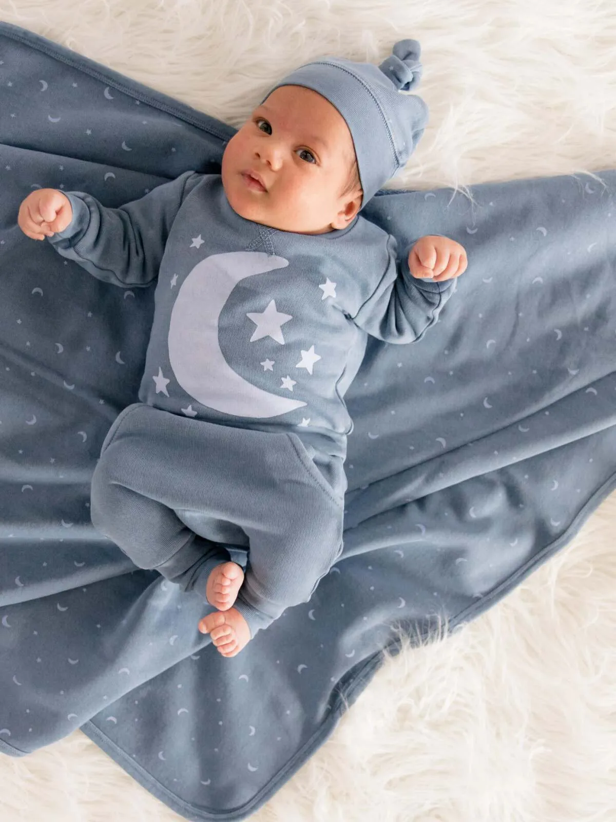 Organic Cozy Knot Beanie, Lake Moon