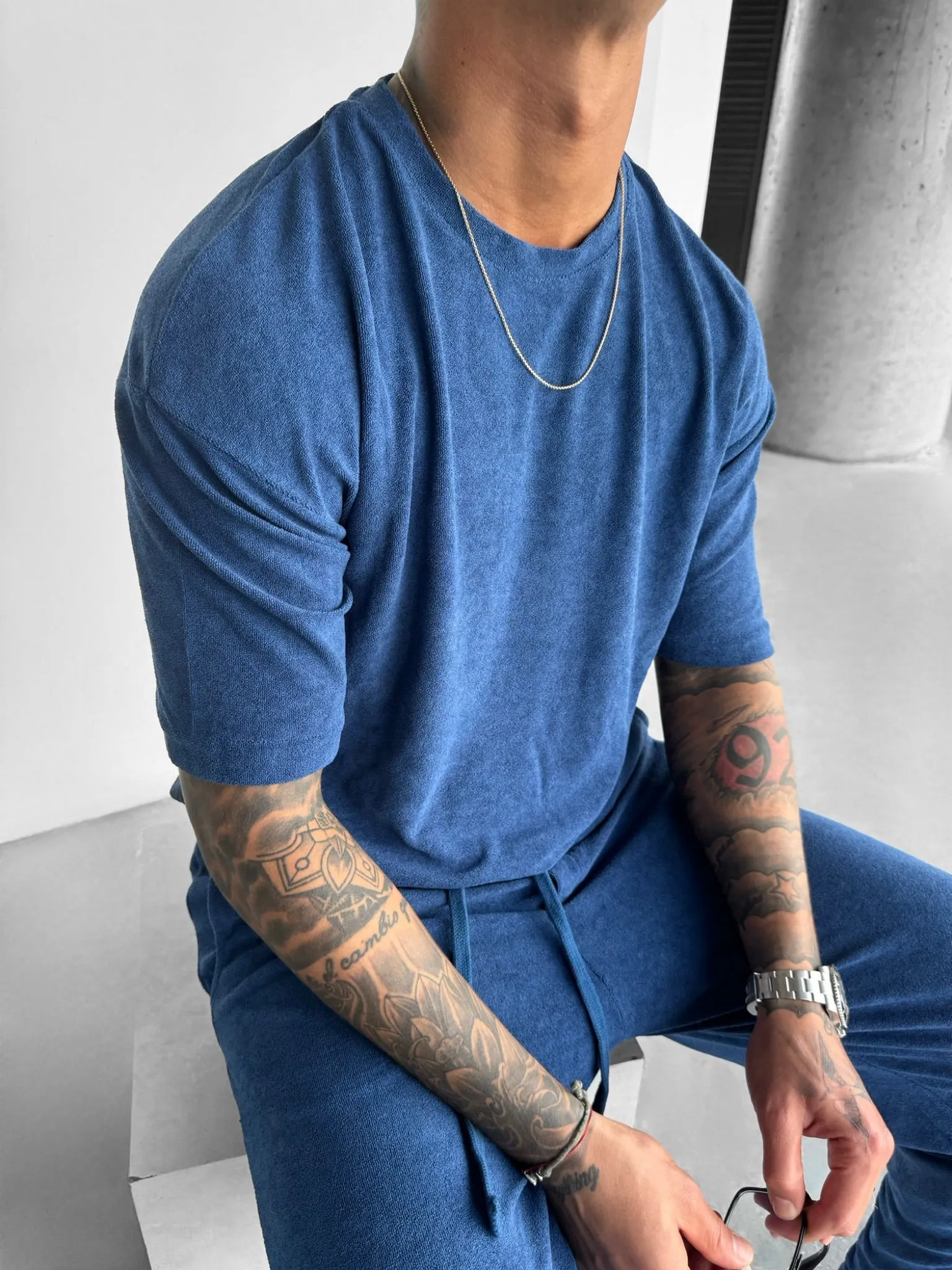 Oversize Terrycloth T-shirt - Indigo