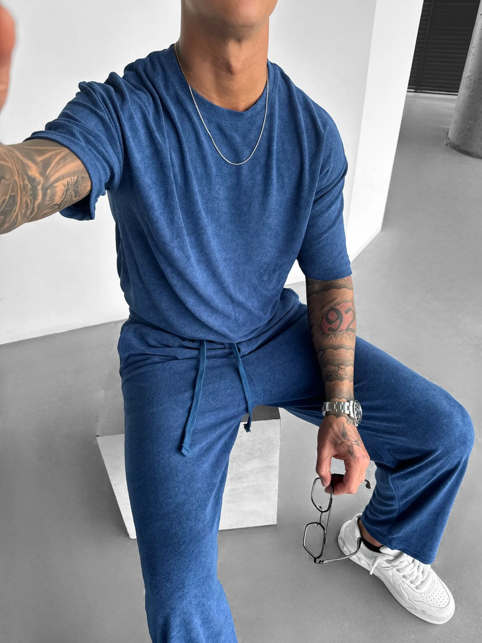 Oversize Terrycloth T-shirt - Indigo