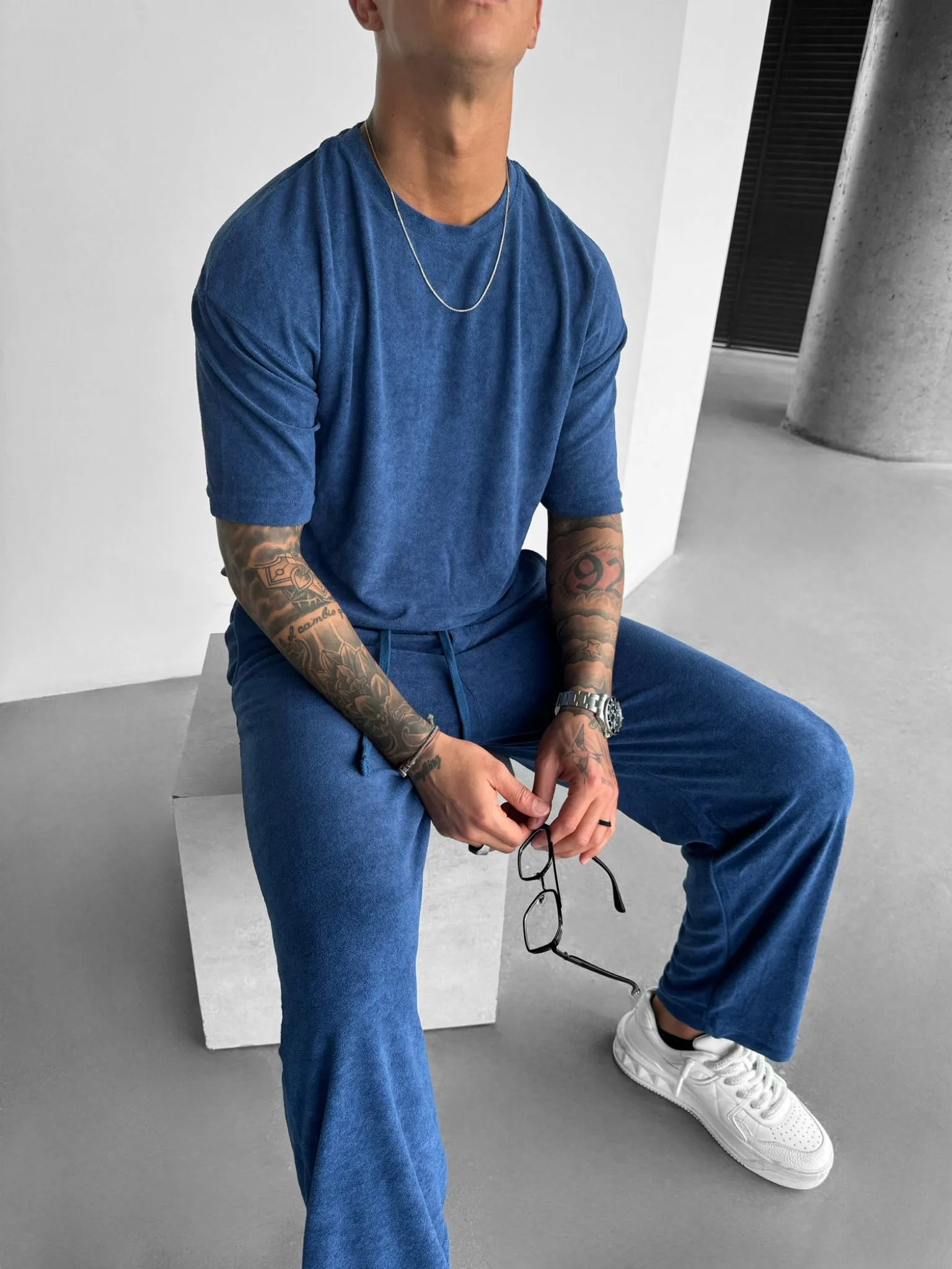 Oversize Terrycloth T-shirt - Indigo