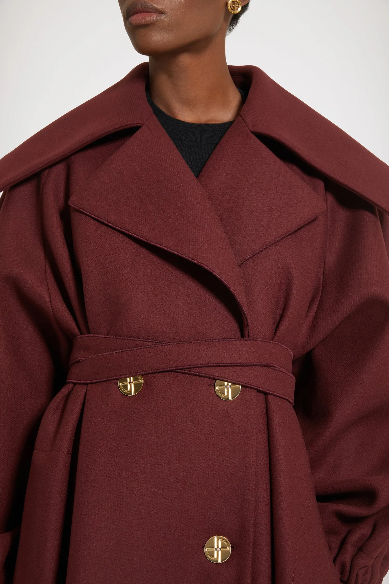 Oversized statement coat in wool-blend felt