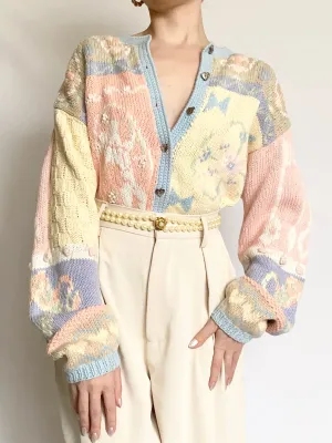 Pastel Cherub Rosette Cardigan (M)