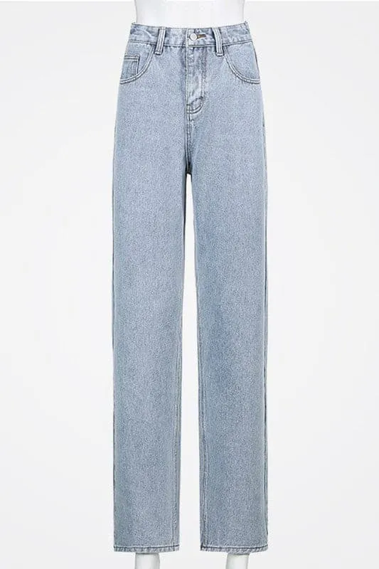 PE016 Wide Leg Pants Straight Denim Jeans