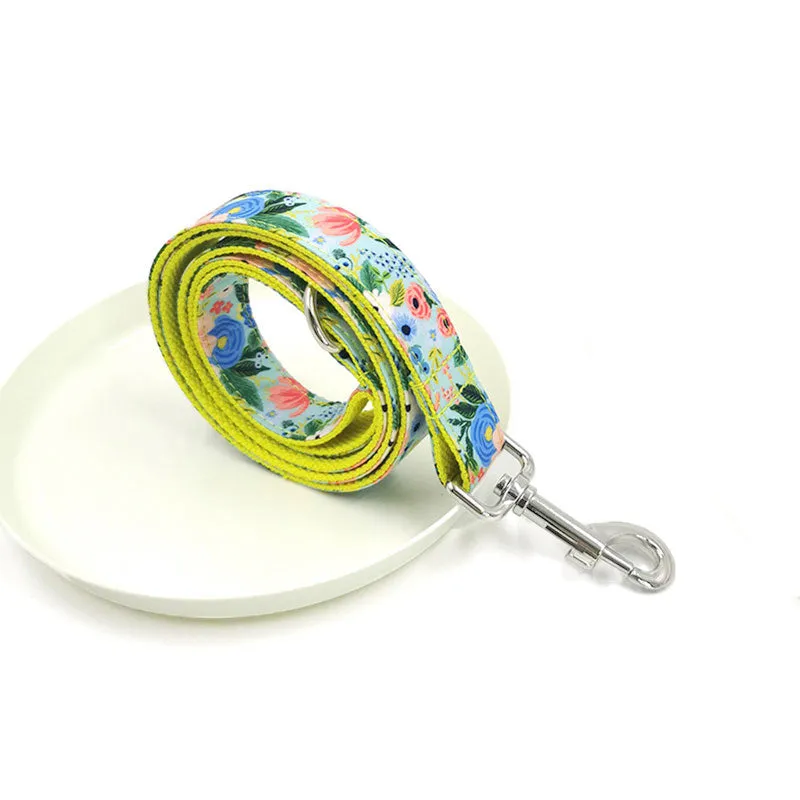 Personalized Dog Collar Engraved Metal Buckle Flower Cute for Girl Dogs - Yellow