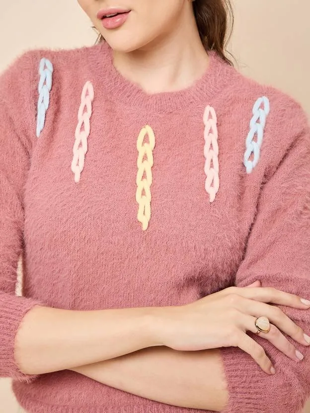Pink Elegance Full Sleeve Sweater