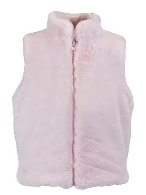 Pink Faux Fur Zip Up Vest