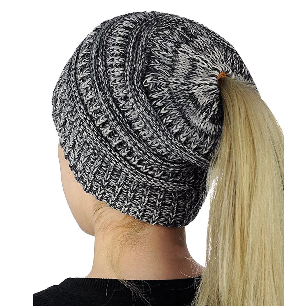 Pony Tail Beanies.. Assorted Colours.
